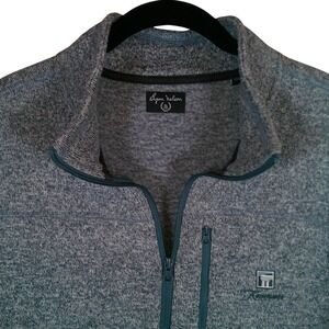 Byron Nelson Mens Vest Gray Knit Full Zip Sleeveless Golf Casual‎ Layering